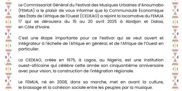 COMMUNIQUE: La CEDEAO REJOINT LE FEMUA17