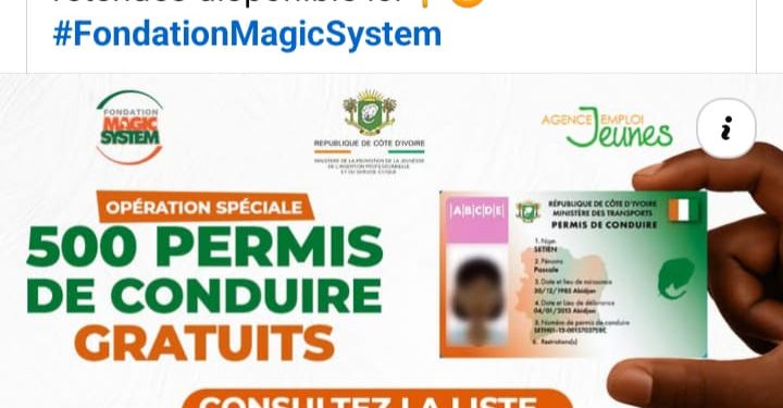 #ImpactFemua17: 500 Permis de Conduire Gratuits, la liste est disponible sur le site de la Fondation Magic System